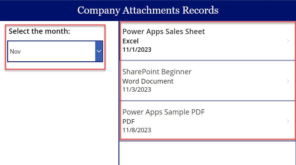 Power Apps Sort Gallery control By Month