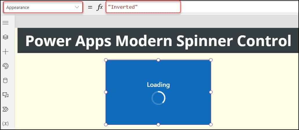 Power Apps Spinner Appearance