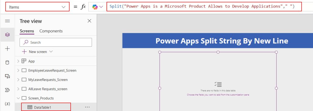 power apps split string by a new line