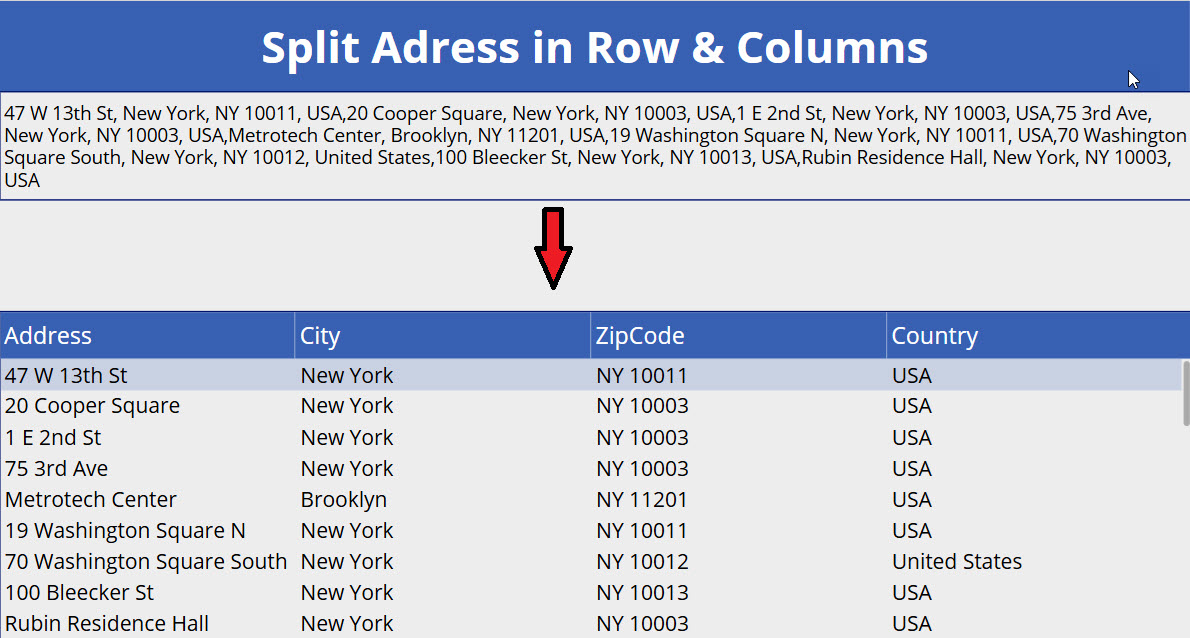 power apps split string into rows