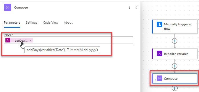 Power Automate adddays negative