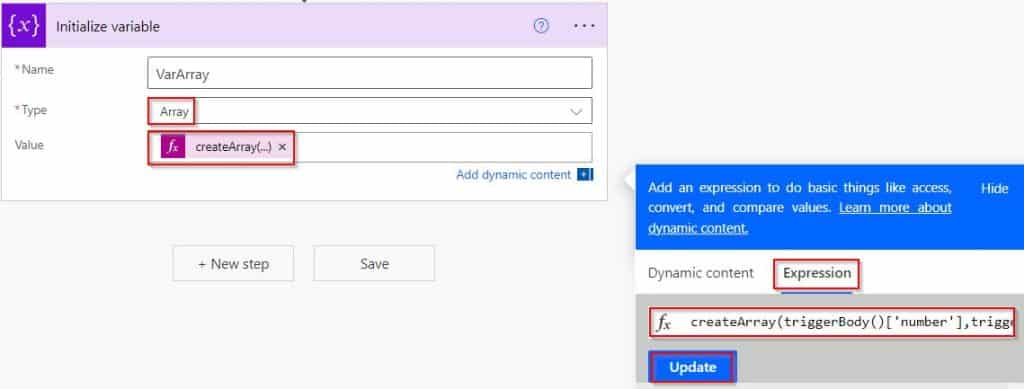 Power Automate append string to array example