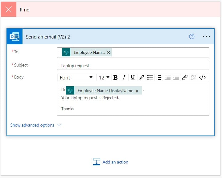 power automate When an item is created in SharePoint list send approval and create item