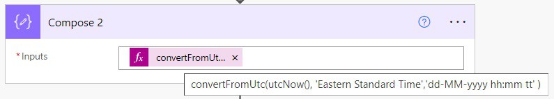 power automate convert from utc