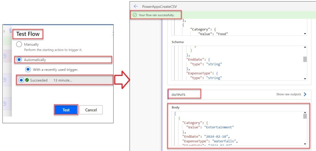 power automate create csv file