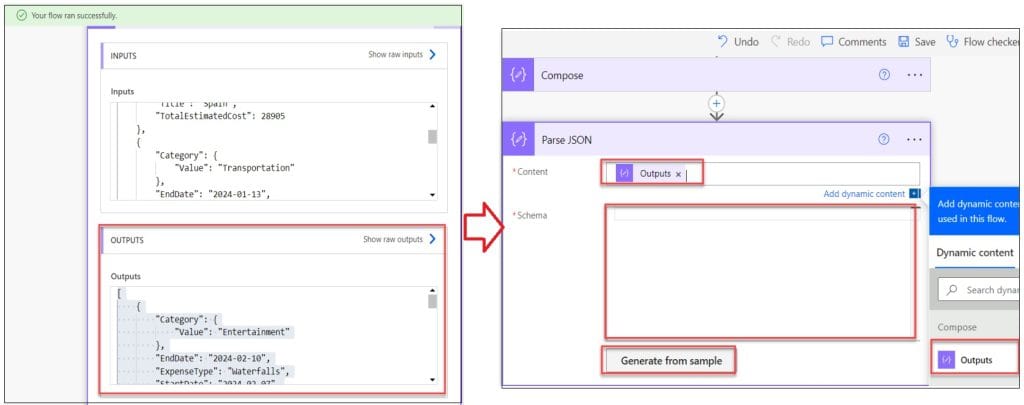 power automate create csv table