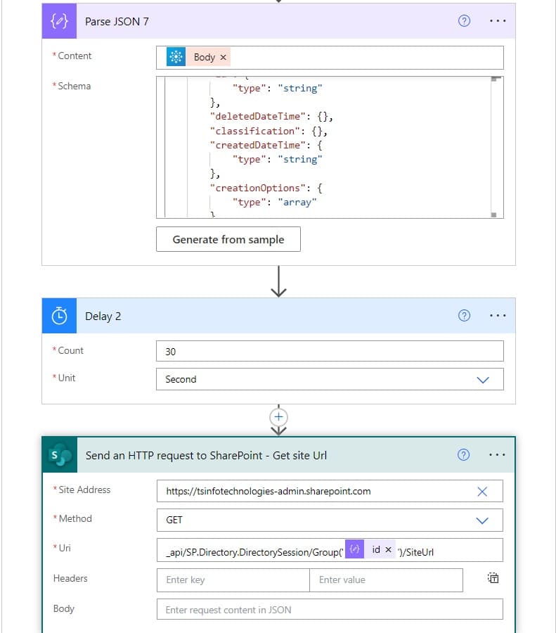 Power automate create SharePoint Online Group connected team sites from excel