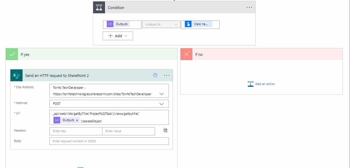 Get and Delete a SharePoint list view using Power Automate