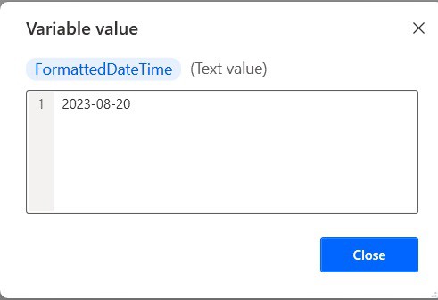 Power automate desktop convert datetime to text