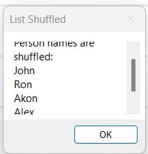 Power automate desktop shuffle list items variable