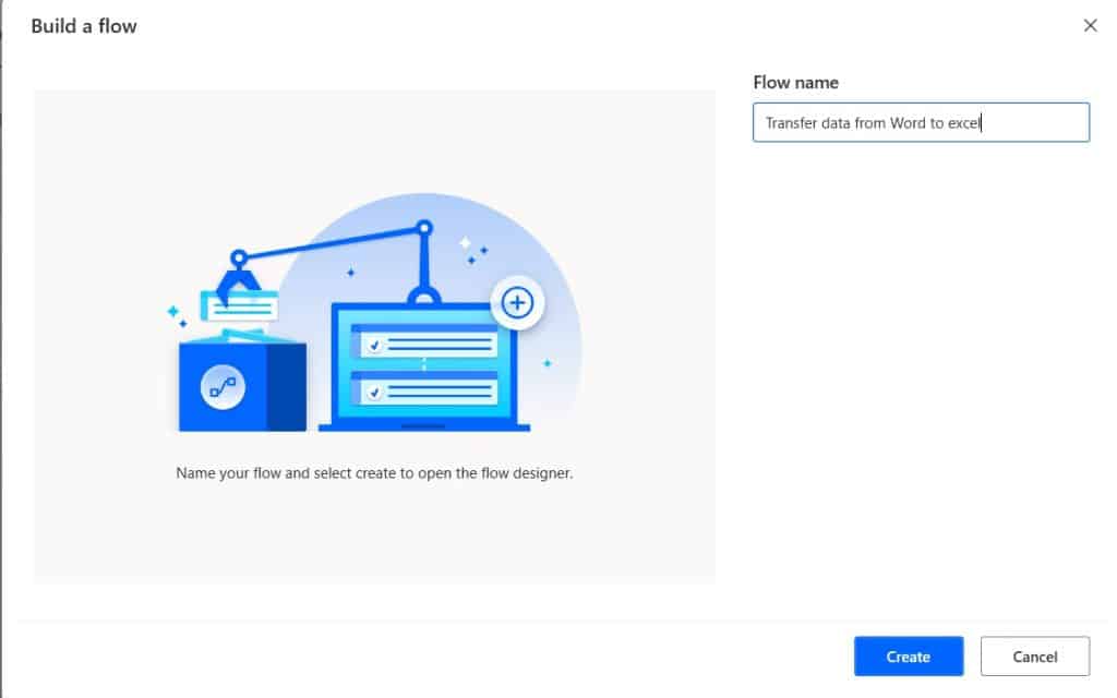 Power Automate Desktop transfer data from Word to excel