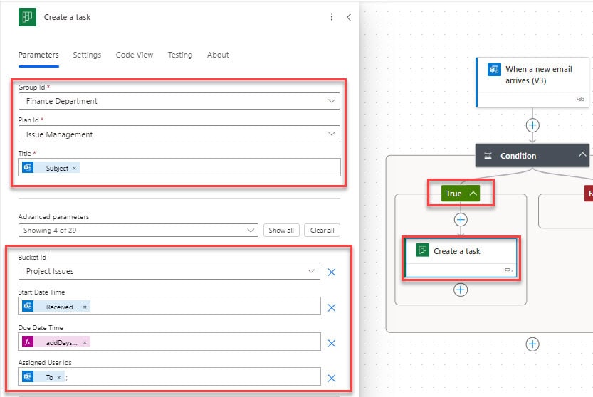 Power Automate email to planner task