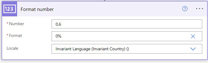 power automate format number expression