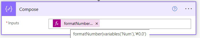 Power Automate format number to round up format