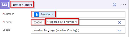 power automate format number with leading zeros using Format Number action