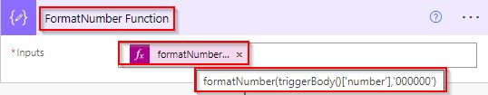 power automate format number with leading zeros using Format Number function