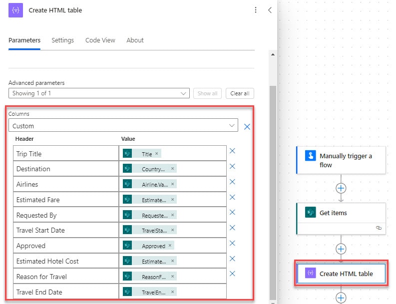 Power Automate generate pdf from SharePoint list