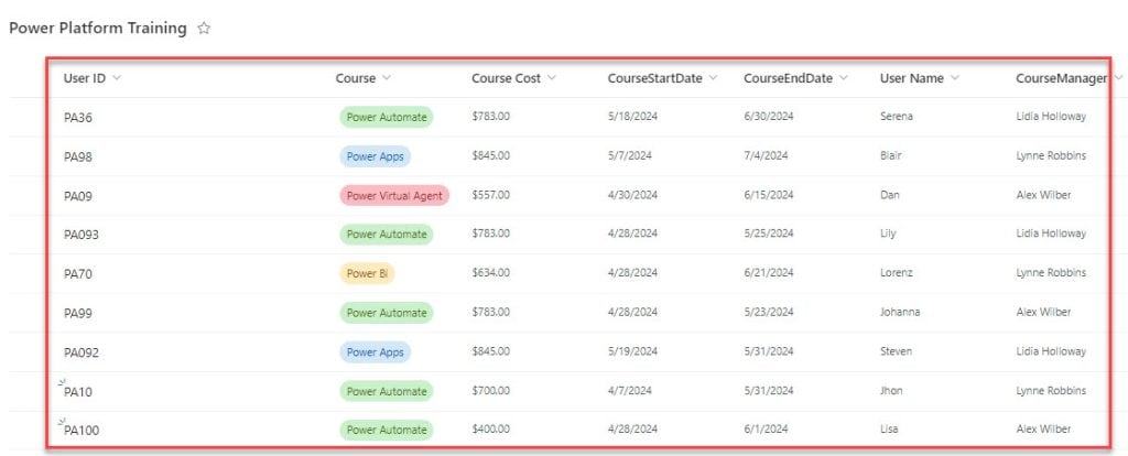 get items filter query contains