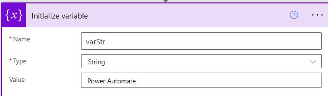 power automate initialize variable string