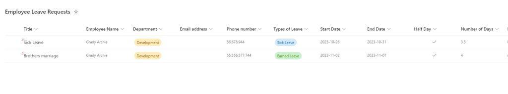 power automate leave request