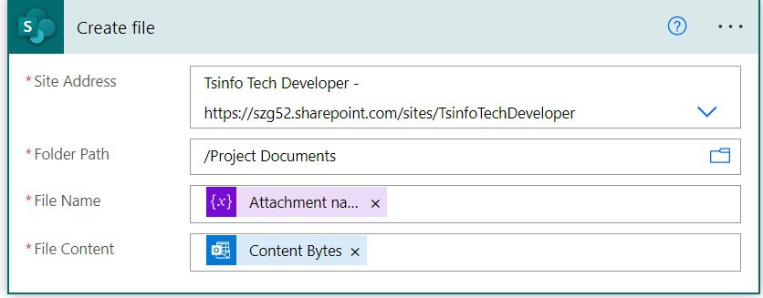 power automate save email attachment to sharepoint with different name