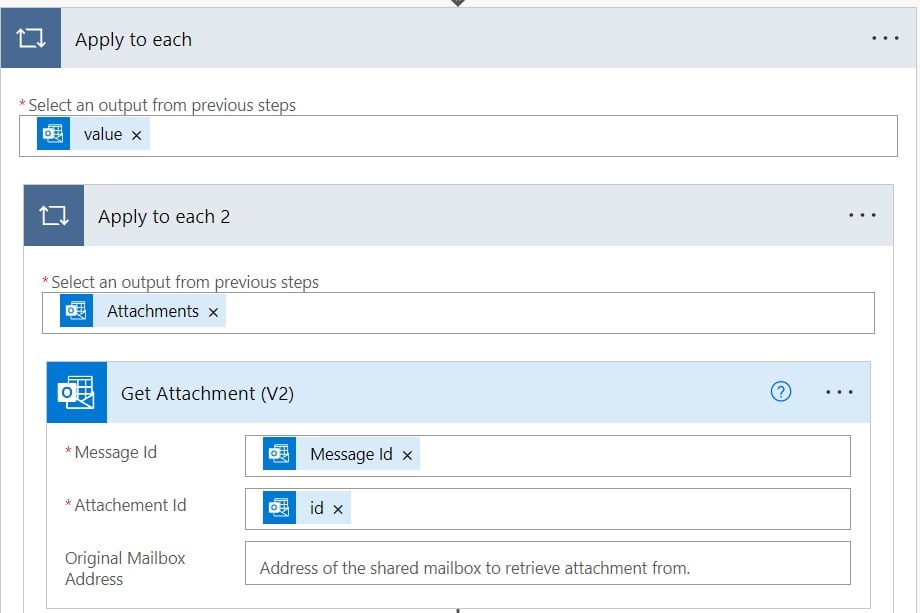 power automate save email attachment