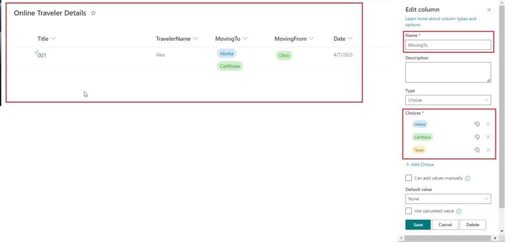 power automate sharepoint multiple choice column to string