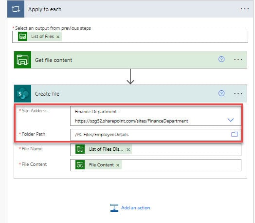 Power Automate Transfer files to SharePoint