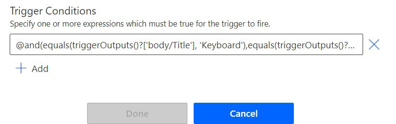 power automate trigger conditions and