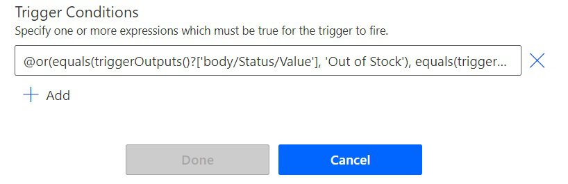 power automate trigger conditions choice