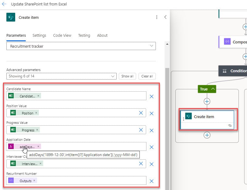 Power Automate Update SharePoint List from Excel