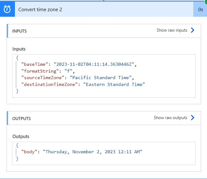 power automate utcnow timezone