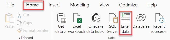 power bi add data to existing table manually