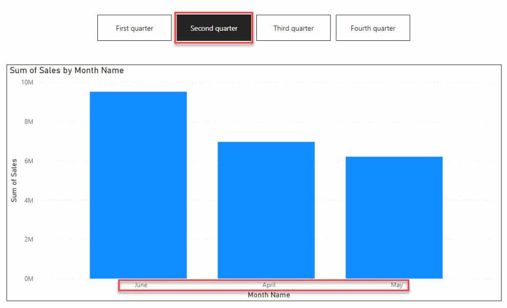 power bi bookmark filter