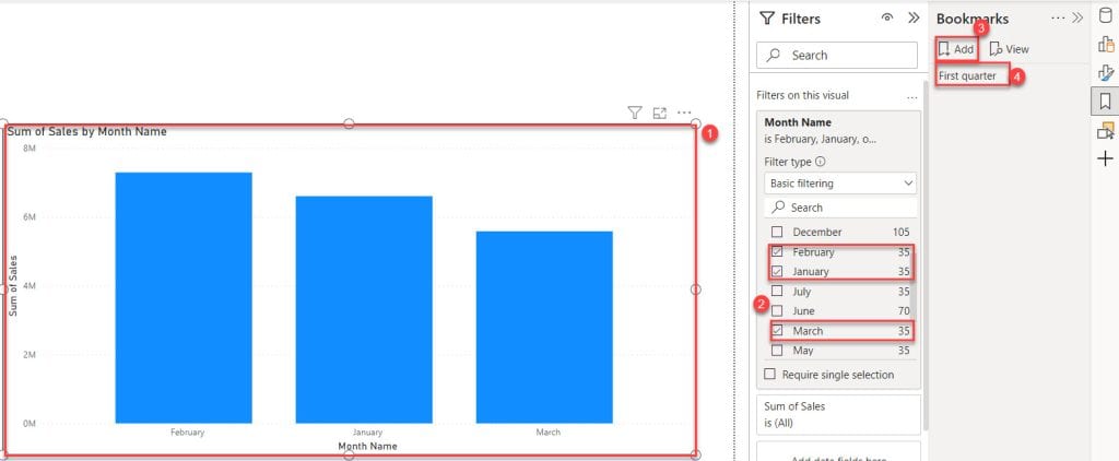 power bi bookmark keep filters