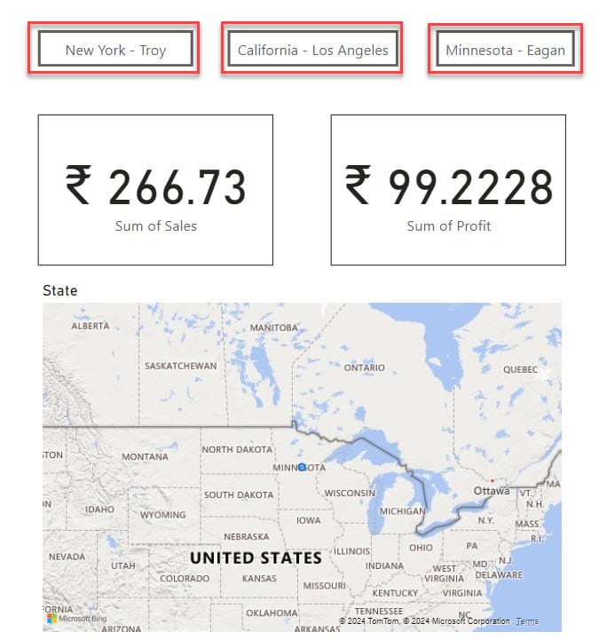 power bi bookmark options