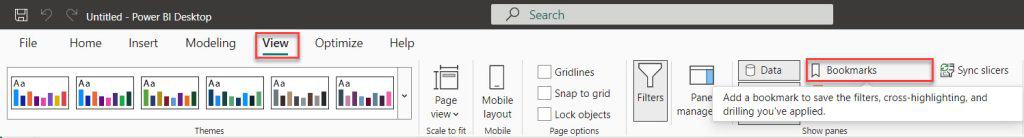 power bi bookmarks