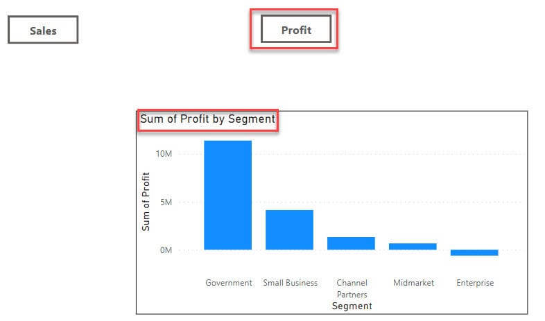 Power BI Bookmarks Selected Visuals