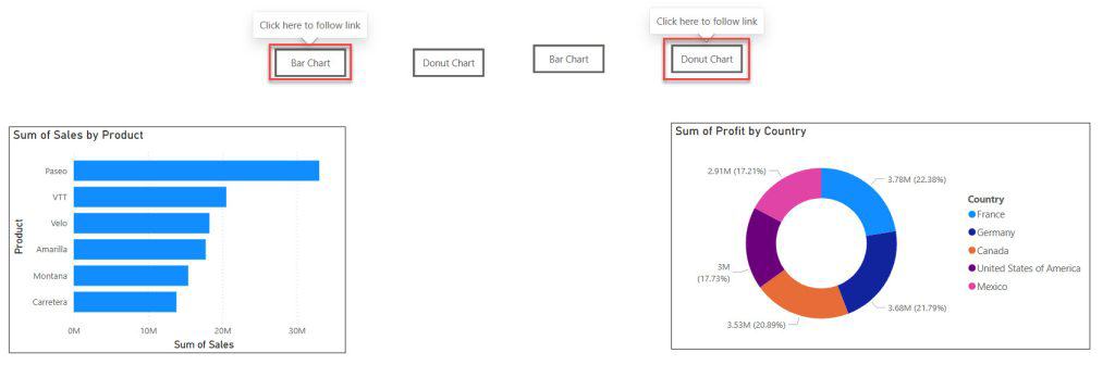 power bi button without ctrl