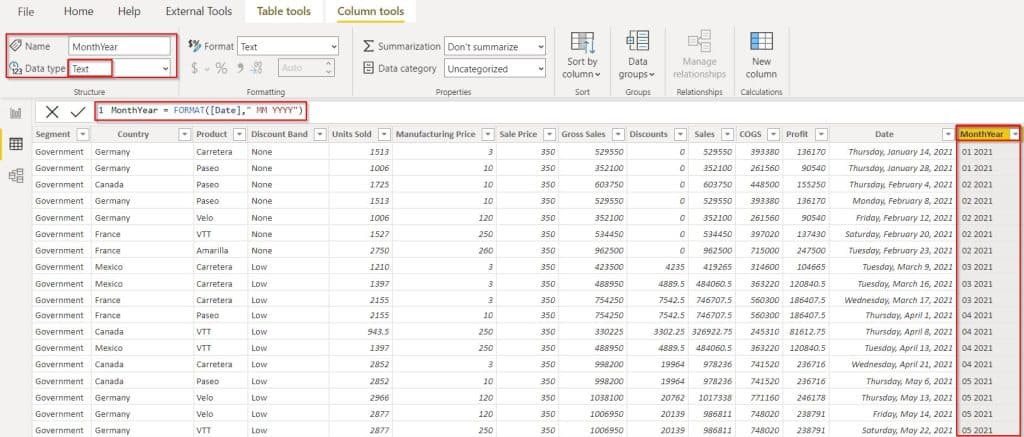 Power BI changes the date to month and year