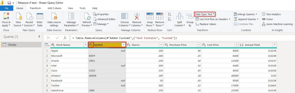 Power BI checks If the Text is a number