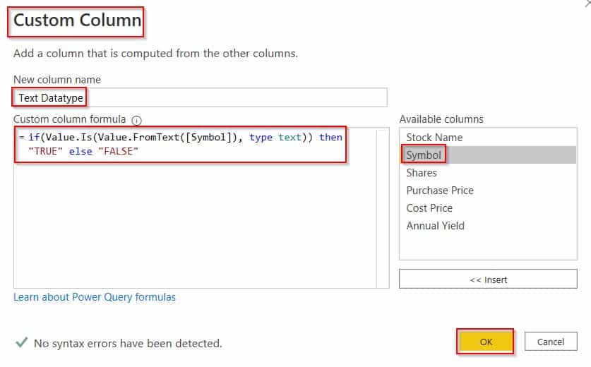 Power BI checks If the Text is a number example