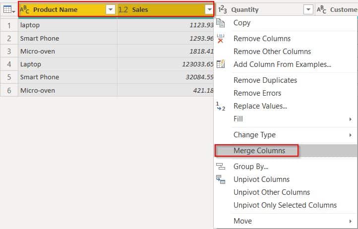 Power bi-concatenate two columns with space