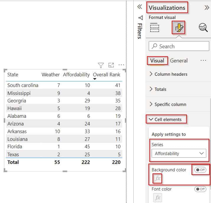 Power BI conditional formatting based on field value example