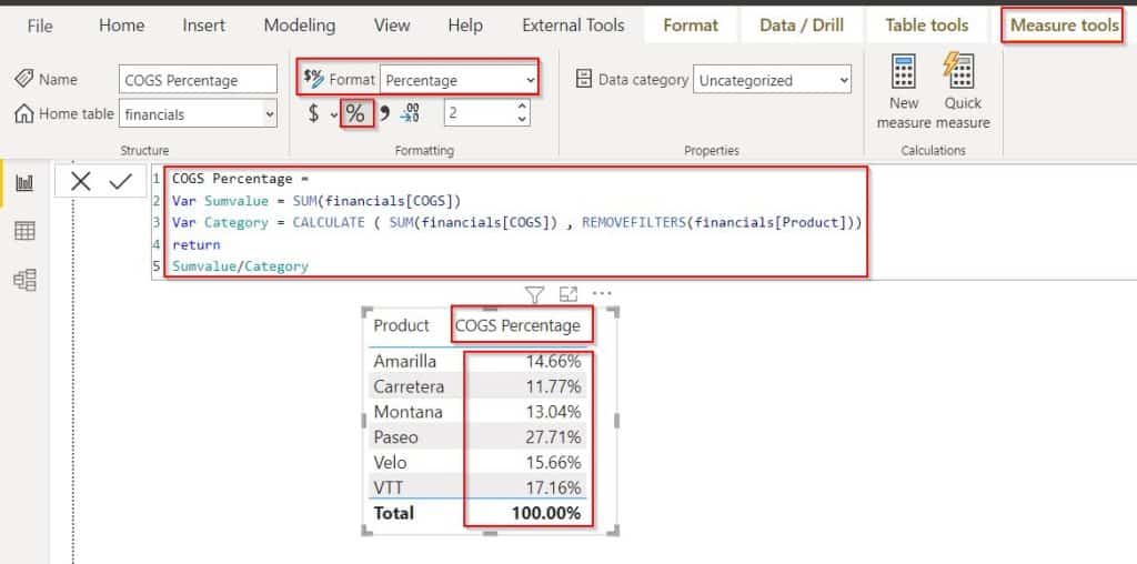 Power BI conditional formatting based on measure Percentage