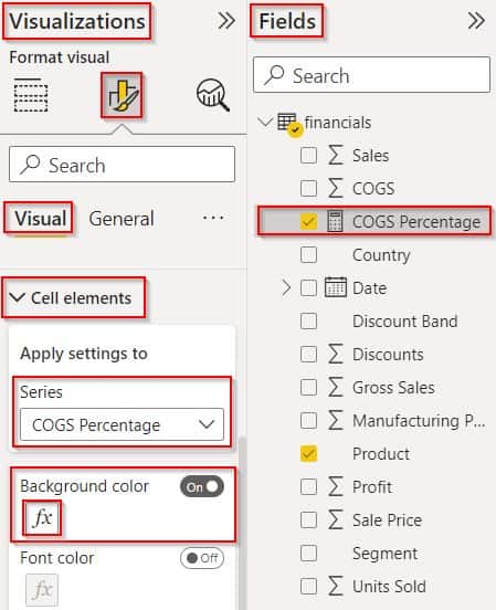 Power BI conditional formatting based on measure Percentage example