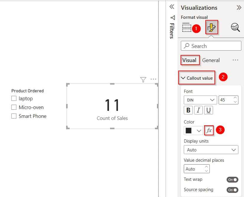 Power BI conditional formatting based on text card visual