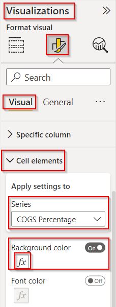 Power BI conditional formatting based on two measures example