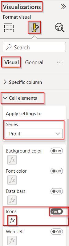 Power BI conditional formatting icon negative percentage