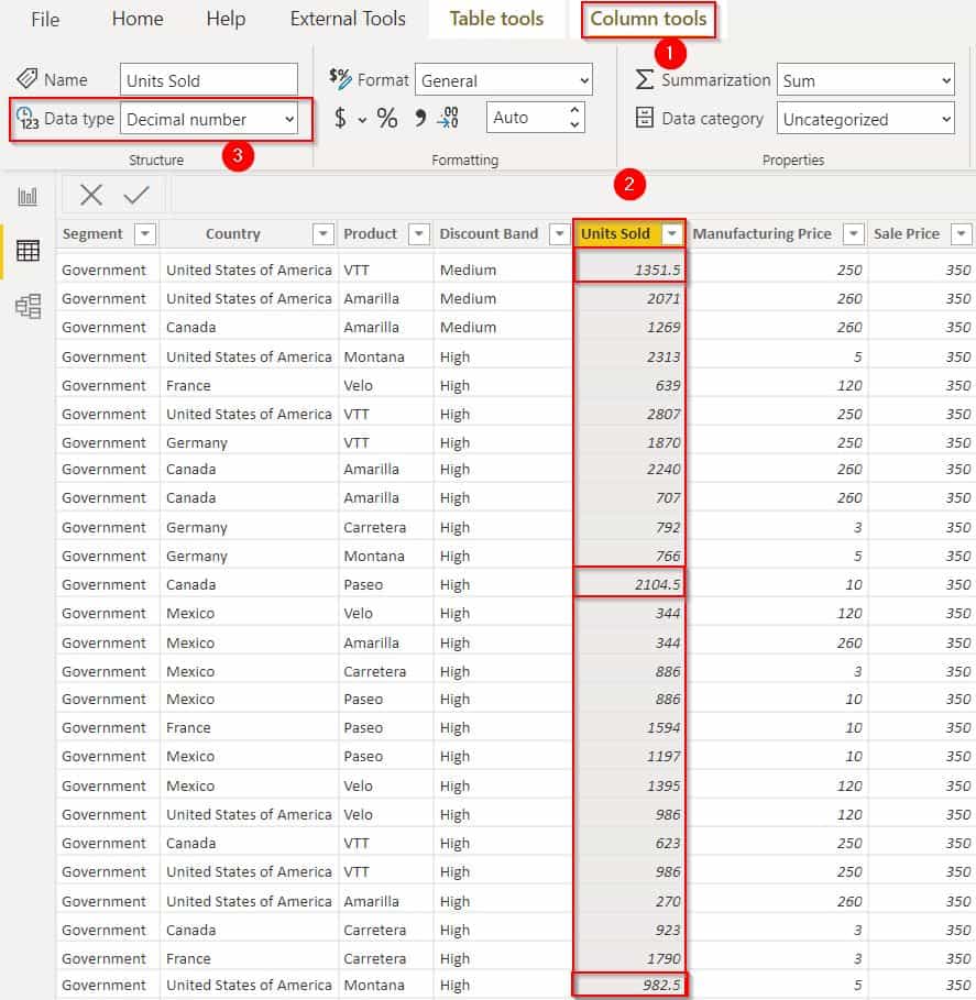 Power BI convert Decimal to Text